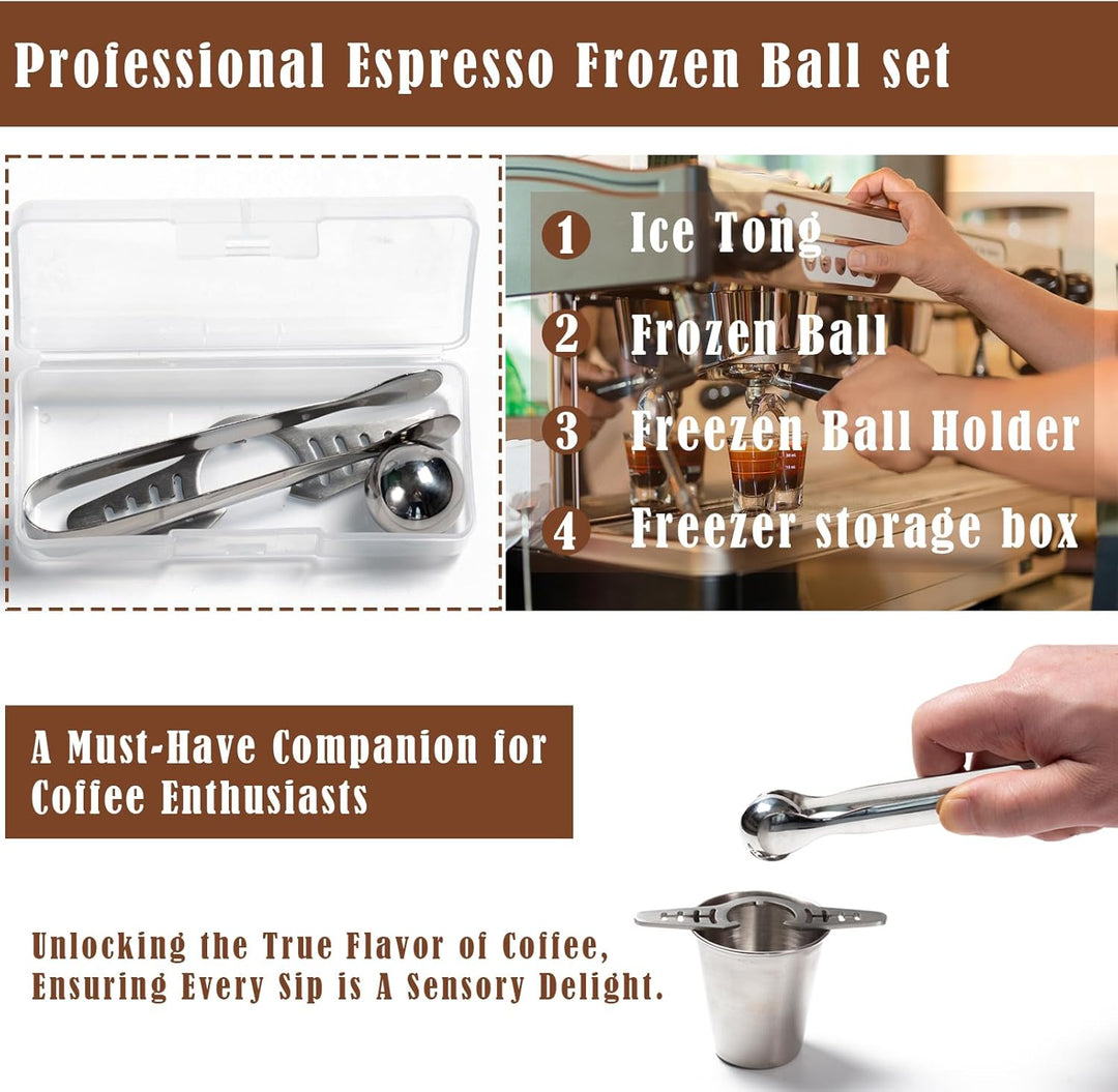 Frozen Ball for Espresso Coffee Espresso Cooling Tool Stainless Steel Chiller Ball/Ice Sphere, Espresso Cooler(10 Pack)