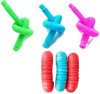 Pop Tubes, Tube Fidget Toys for Kids and Sensory Toys for Children and Adult, Fidget Tubes for Stress and Anxiety Relief, Learning Toys for Toddlers