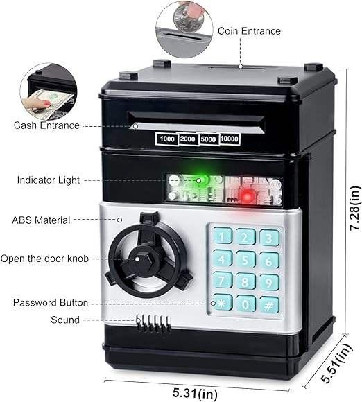 Best Gift Piggy Bank Electronic Mini ATM for Kids(Bulk 3 Sets)