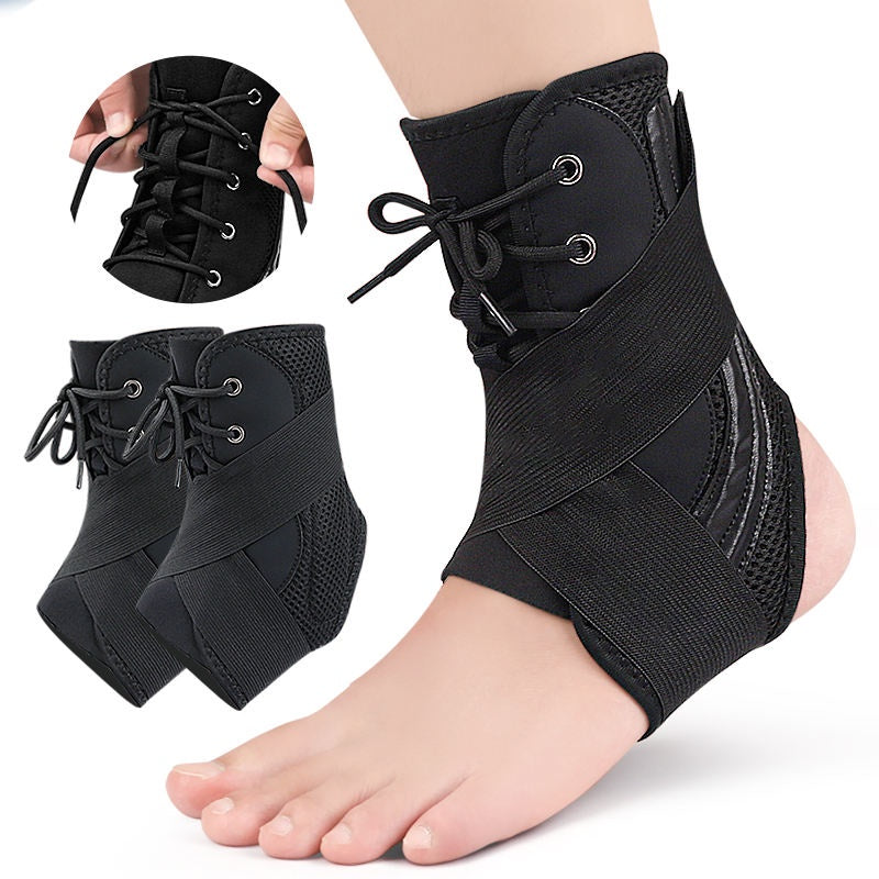 Ankle Brace Lace Up Compression Strap - Elastic Support & Adjustable Stabilizers Support Guard Protector Sports