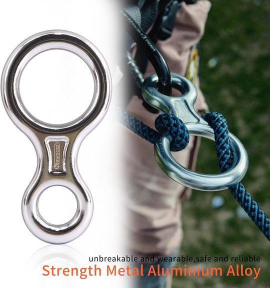 High quality eight-shaped ring descender Carabiner for rock Outdoor climbing Mountaineering Downhill Equipment (10 Pack)