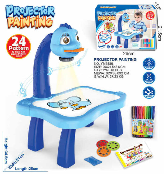 Perfect gift Trace and Drawing Projector Table for Kids Toy with Light & Music, Child Smart Projector Sketcher Desk, Learning Projection Painting Machine for Boy Girl 3-8 Years Old(10 Pack)