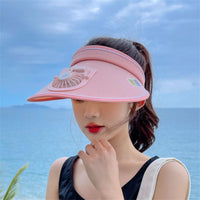 Sun Visor Hats with Fan & Portable Neck Fan Pack