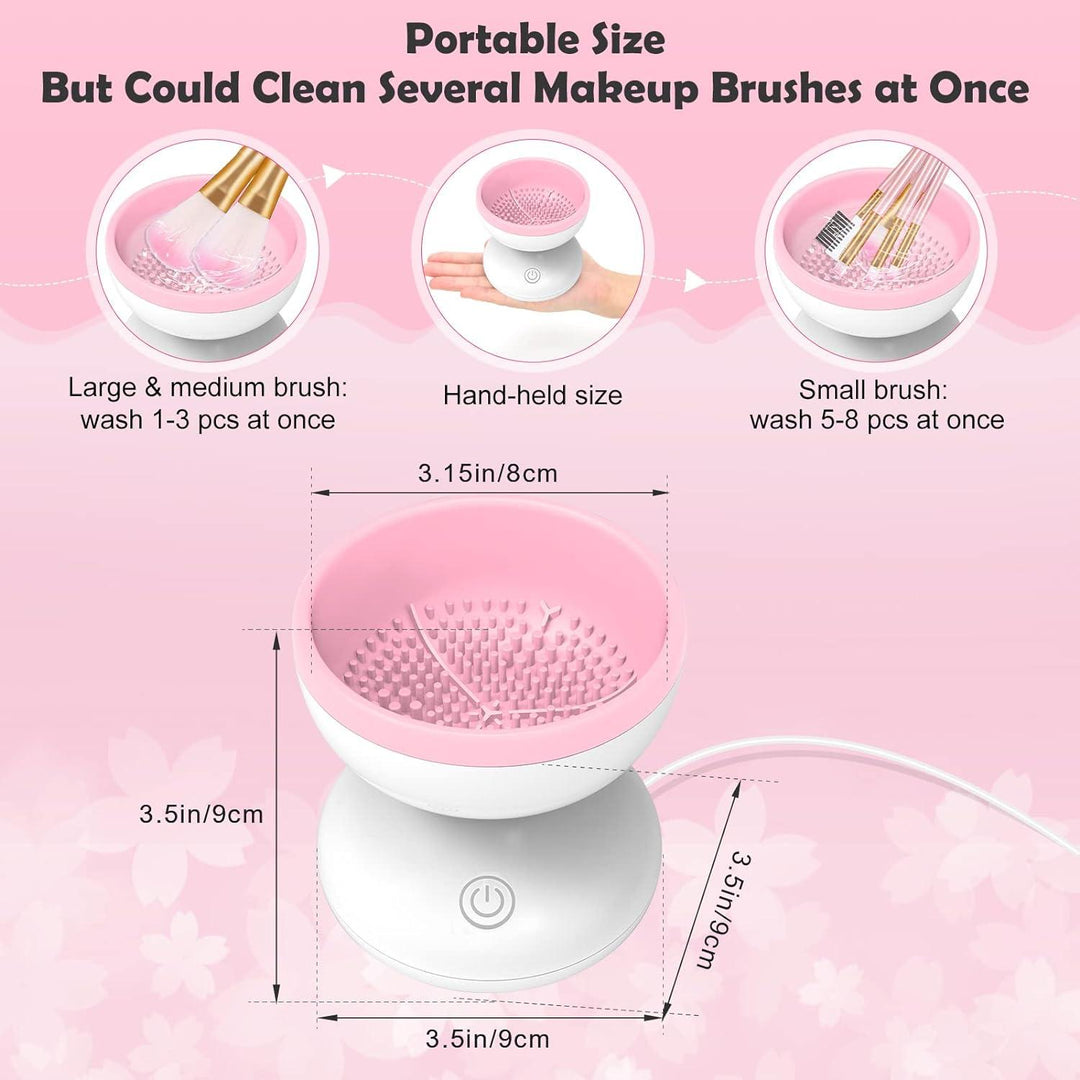 Electric Makeup Brush Cleaner Wash Makeup Brush Cleaner Machine Fit for All Size Brushes Automatic Spinner Machine, Painting Brush Cleaner