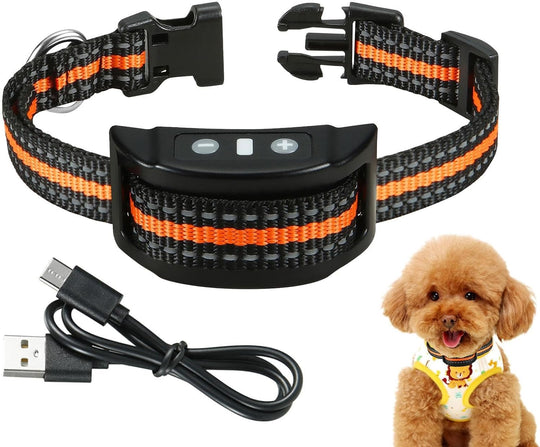 Bark Collar Rechargeable Anti Barking Dog Training Collar, Adjustable Shock Collar for Dogs,Waterproof Dog Control Collar, Dog Behavior Correction Collar for Puppies and Small, Medium and Large Dogs