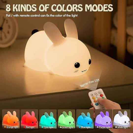 Perfect Gift Jade bunny Sleeping lamp light up silicone animal night light