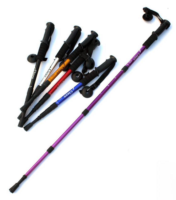 High Density Aluminum Alloy Retractable Trekking walking Pole