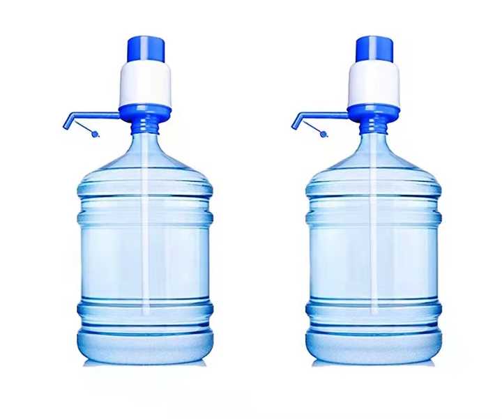 Hand Press Large Bottle Dispenser Mini Portable Plastic 19litter 20L Litre 5 Gallon Desktop Blue