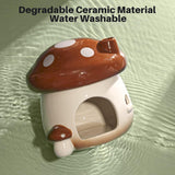 Perfect Gift Multifunctional Mushroom Shaped Hamster House Ceramics(Bulk 3 Sets)