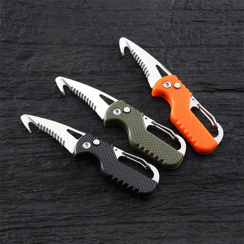 EDC Pocket Folding Knife Keychain Knives, Box Seatbelt Cutter, Rescue EDC Gadget, Key Chains for Women Men Everyday Carry