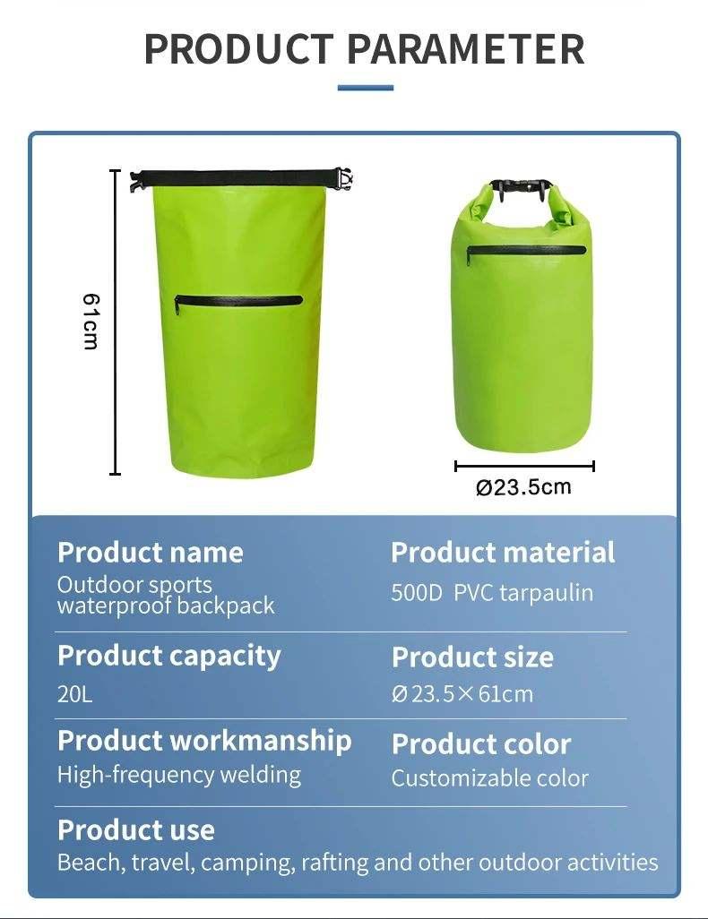 Collapsible Lightweight Camping Accessories Roll Top Waterproof Storage Dry Bags for Hiking Kayaking(Bulk 3 Sets)