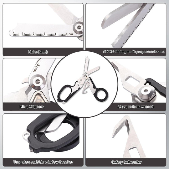 Stainless Steel 6 In 1 Tijeras Raptor Rescue Emergency Shears Scissors(10 Pack)