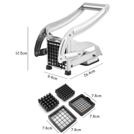 Stainless Steel French Fries Slicer Potato Chipper Chip Cutter Chopper Maker Vegetable and Potato Slicer for Potatoes Carrots Cucumbers