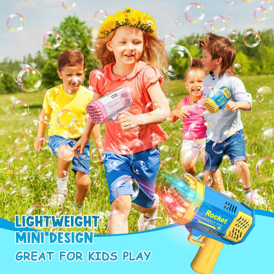 Bubble Machine Gun Mini Bubble Gun for Toddlers, Bubble Maker Blower Toys with Lights,4000+ Bubbles Per Minute for Boys Girls Toddlers Outdoor Indoor Birthday Wedding Party