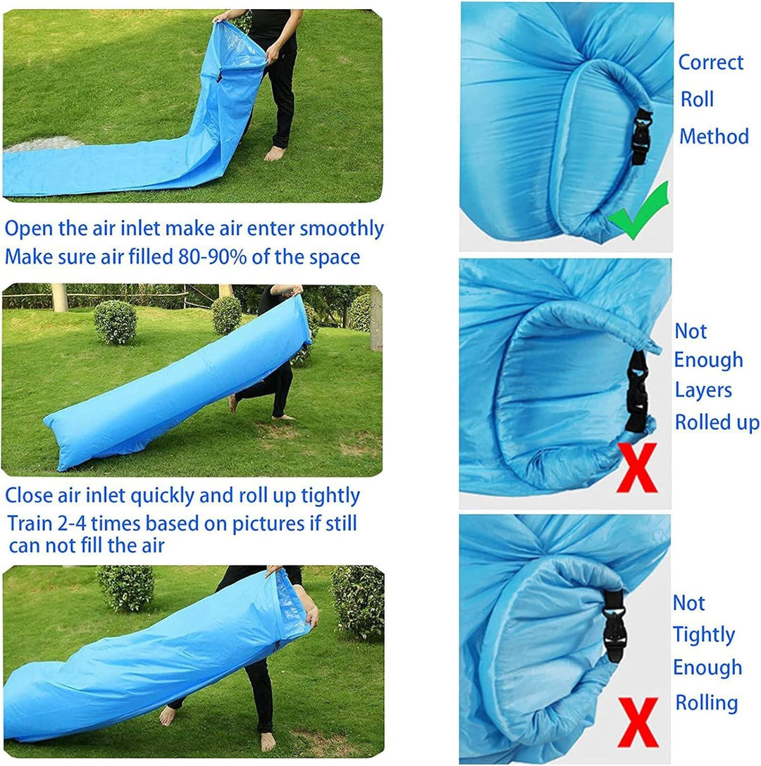 Premium Quality Air Lounger Inflatable Sofa Hammock-Portable,Water Proof Bag-for Travelling