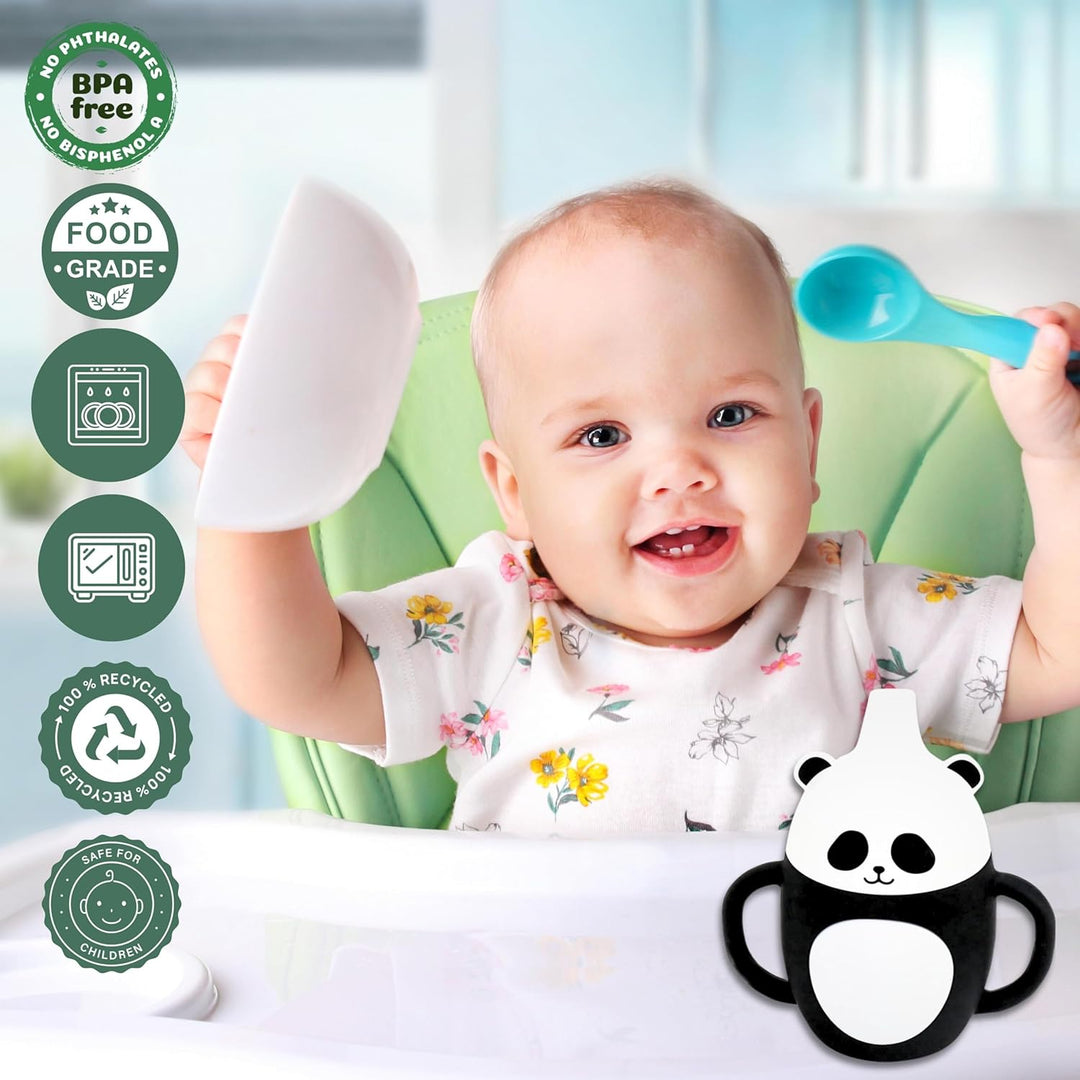 Sippy Animal Silicone Sipping Water Cups Safe BPA Free Silicone Baby Training Cups With Straw Baby Silicon Cups