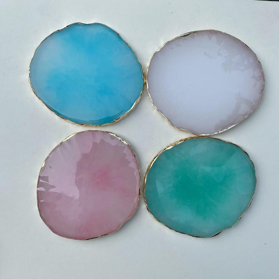 Quartz Resin Agate Coaster Candle Pad for Coffee table or Nail art