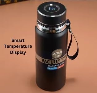 Stainless Steel Water Bottle, Double Walled & Vacuum Insulated,1000ml with temp display (MOQ 10 Sets)