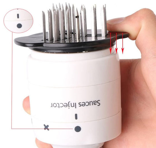 Chef Multifunctional Meat Tenderizer Needle Stainless Steel, Meat Injector Marinade Flavor Syringe Kitchen Tools