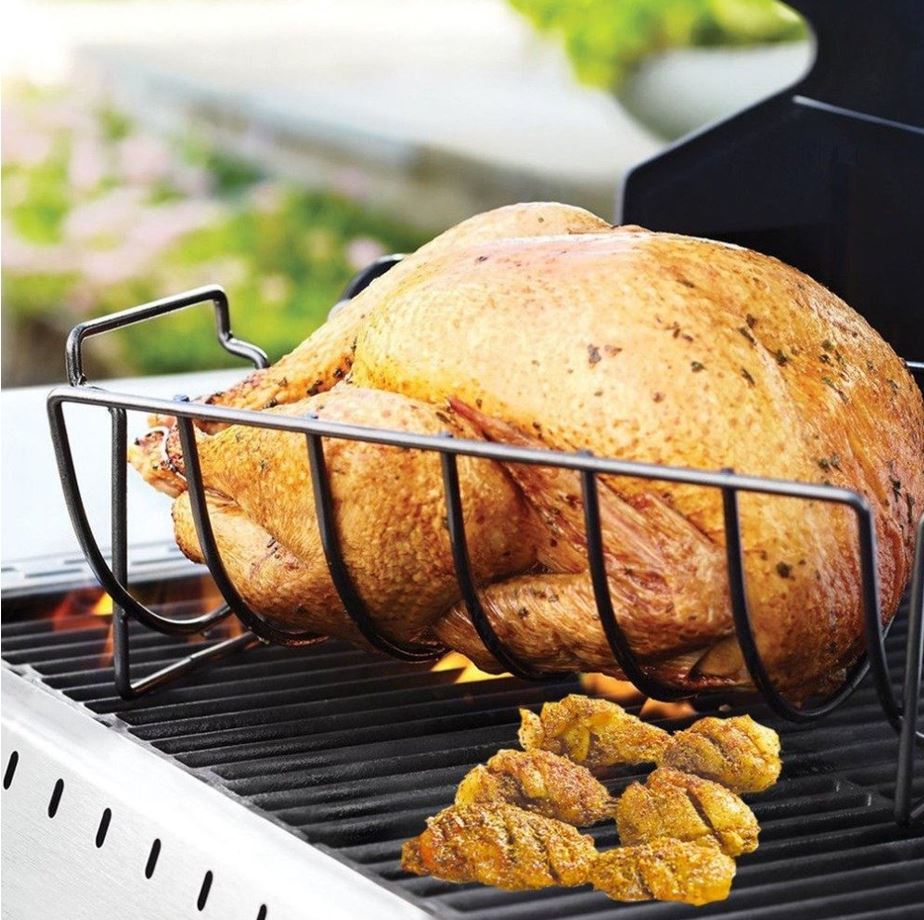 BBQ Chicken Drumsticks Rack Stainless Steel & BBQ Rib Rack Non Stick Rib Roast Rack