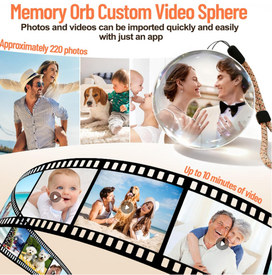 Crystal Memory Sphere Video Orb with Lanyard, Rechargeable(10 Pack)