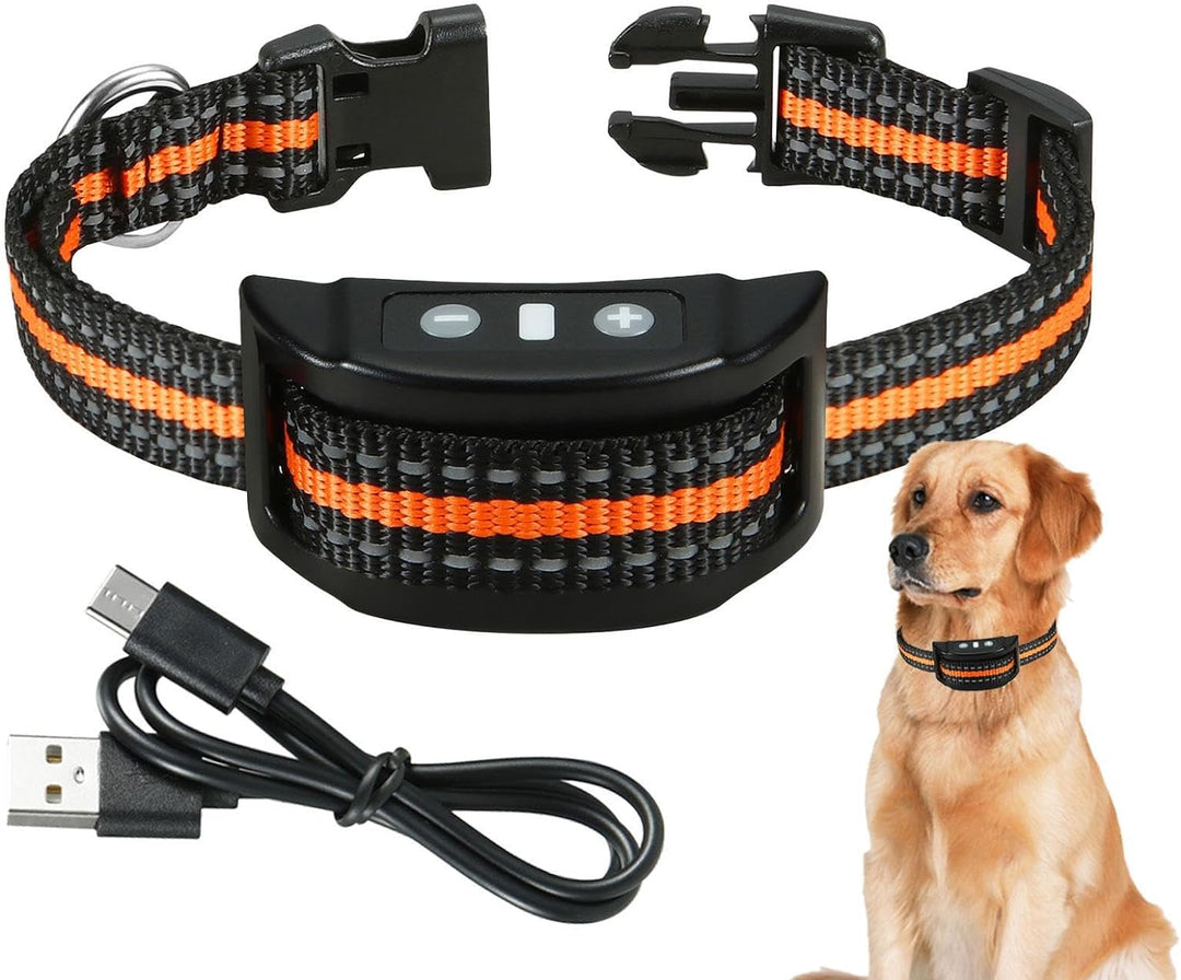 Bark Collar Rechargeable Anti Barking Dog Training Collar, Adjustable Shock Collar for Dogs,Waterproof Dog Control Collar, Dog Behavior Correction Collar for Puppies and Small, Medium and Large Dogs