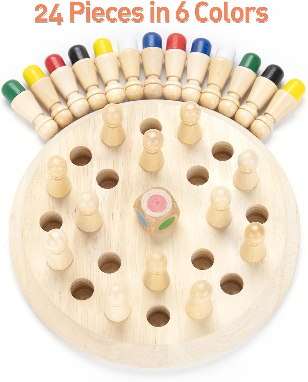 Wooden Memory Chess Matching Game: Family Board Games for Kids and Adults