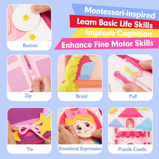 Montessori Toys Pink Princess Makeover Girls Quiet Busy Book