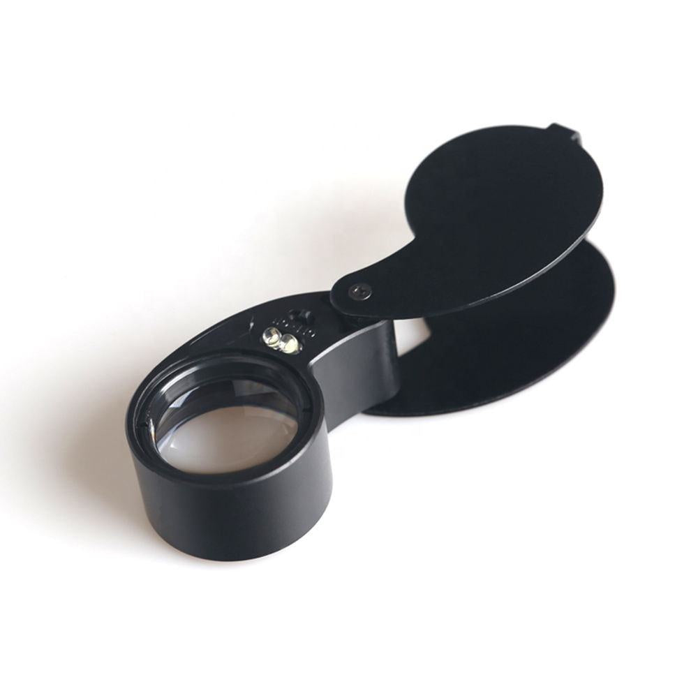 Illuminated 40 X Jewelers Eye Loupe Magnifier Glasses for Gems, Rocks Stamps & Coins (10 Pack)