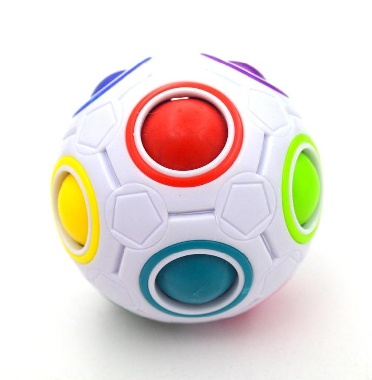 Rainbow Puzzle Ball Fidget Fun Stress Reliever Magic Ball Brain Teaser Fidget Toys for Children Teens & Adults