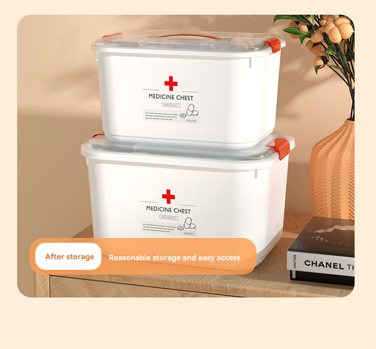 Sleek Household Medical Box Emergency Medical Storage Box Drug Large Capacity Box Drug Storage Box