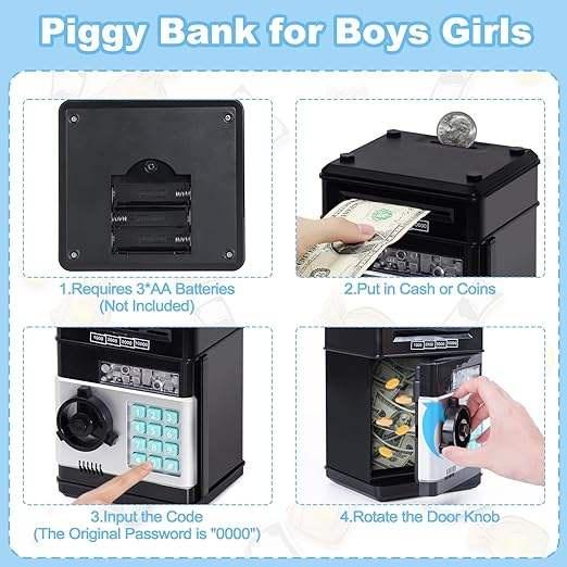 Best Gift Piggy Bank Electronic Mini ATM for Kids(Bulk 3 Sets)