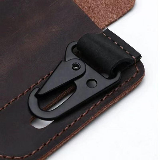 Cross border spot EDC leather knife case flashlight tactical leather case retro outdoor tool sports waist pack