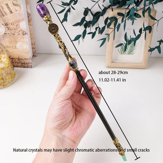 Natural Crystal Sagittarius Constellation Scepter 11.6 inches Magic Stick Handmade Design Cosplay Garment Accessory(Bulk 3 Sets)