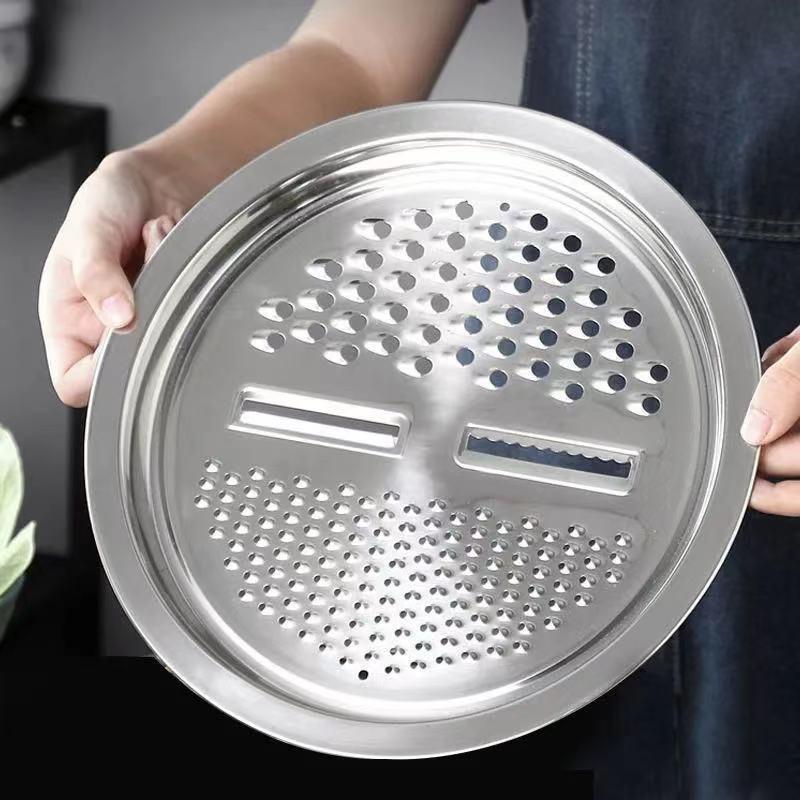 Multifunctional 3 in 1 Stainless Steel Drain Basket Multi-purpose Vegetable Slicer Graters For Kitchen(Bulk 3 Sets)