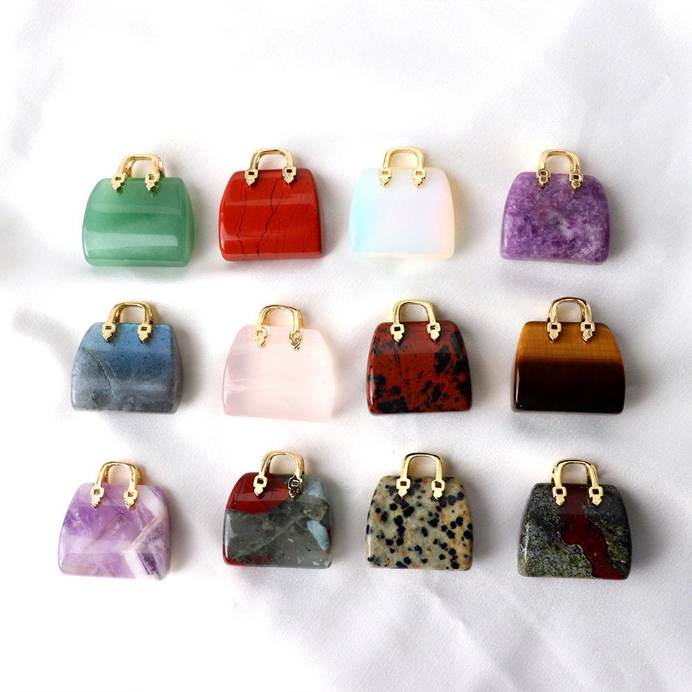 Chakra Stones Hand Carved Gemstone Healing Crystals Handbag Shaped