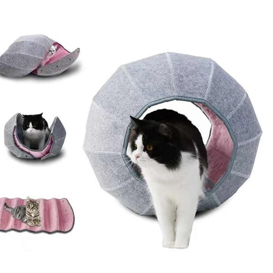 Cat tunnel foldable and durable household comfortable and scratch resistant nest for dog and cat