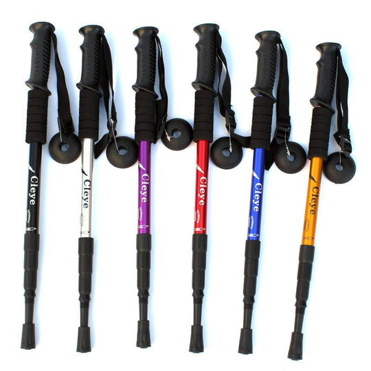 High Density Aluminum Alloy Retractable Trekking walking Pole