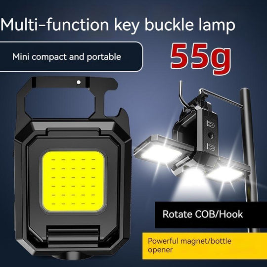 Rechargeable Cob Keychain Work Light with Bottle Opener and Magnet,Suitable for Outdoor,Camping, Fishing, Hiking