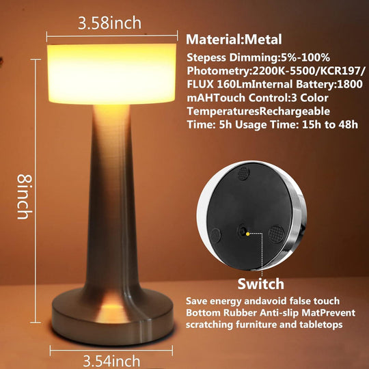 Ultra Luxury Slim & Sleek 3 Way Modes & Stepless Dimmable LED Touch Lamp(Bulk 3 Sets)