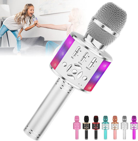 Karaoke Microphone Machine Toys for kids Bluetooth Microphone with LED Light, Birthday Gift(10 Pack)