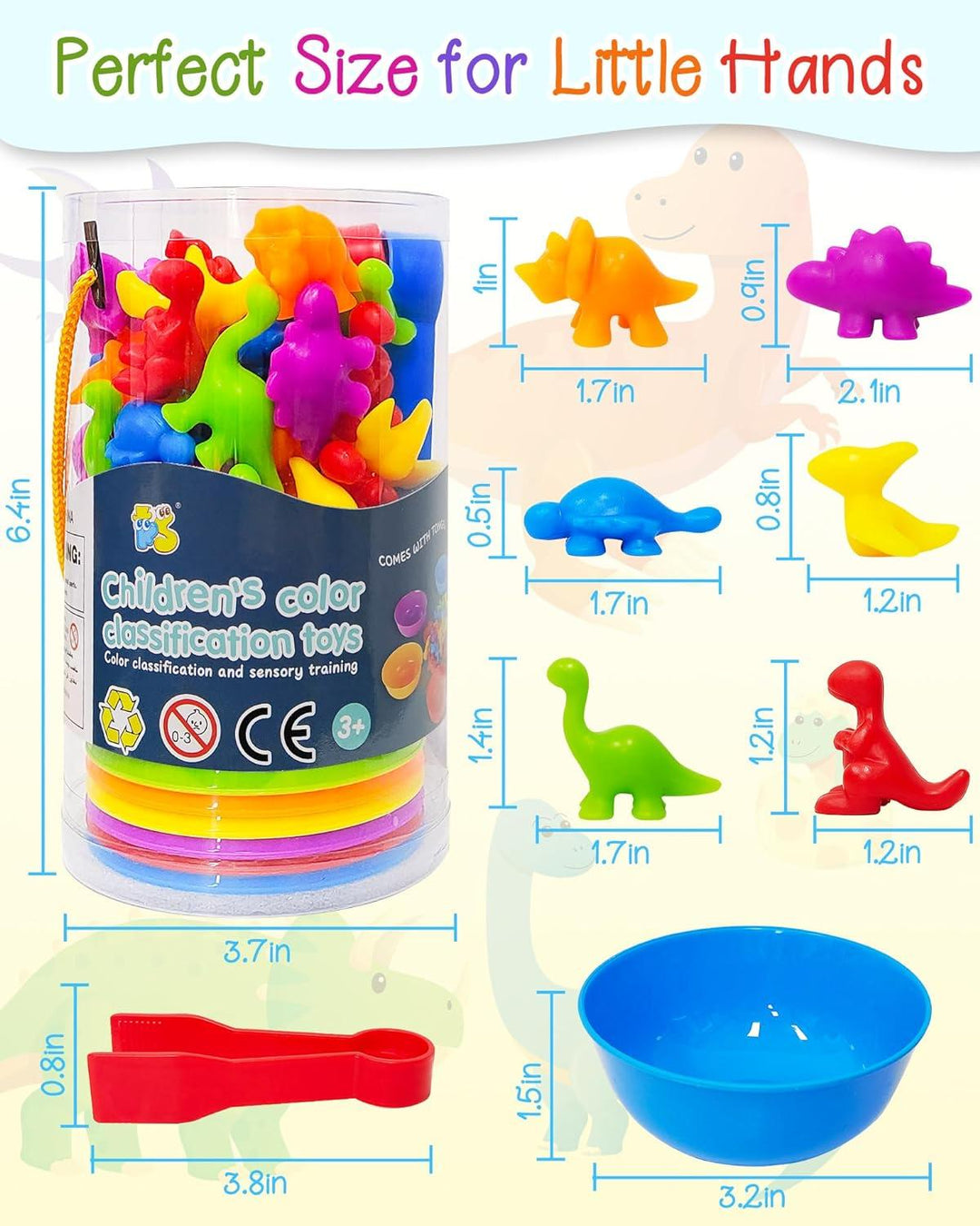 Premium Quality Counting Dinosaurs Montessori Toys for 3 4 5 Years Old Boys Girls Toddler Preschool Learning Activities(10 Pack)