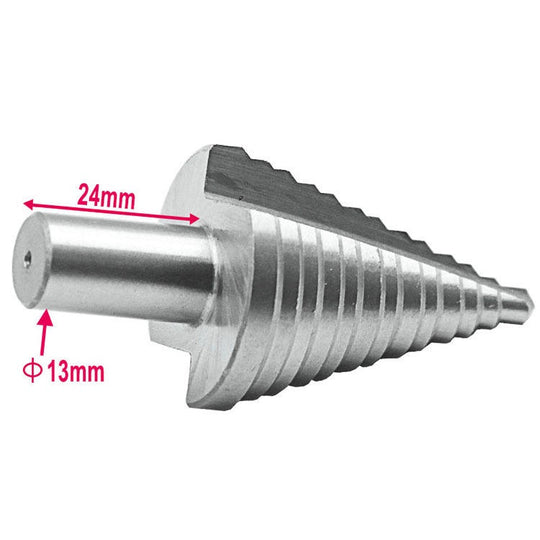 HSS Step Drill Bit 13 Steps Ladder Drill Round Shank Straight Flute Drill Woodworking Metal Wood Cutter Tools(Bulk 3 Sets)