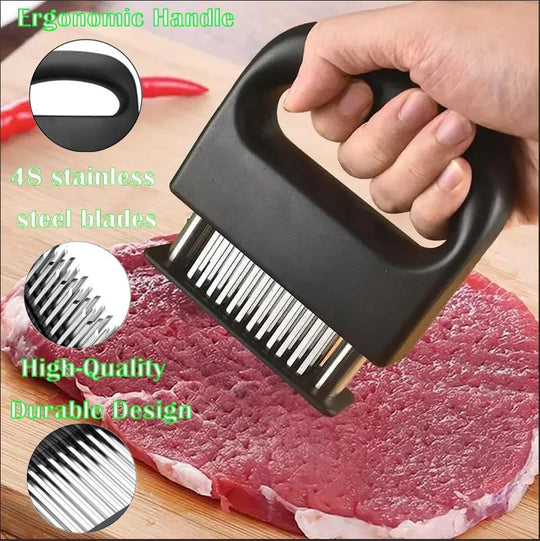 Meat Tenderizer Tool with 48 Stainless Steel Needle Blades