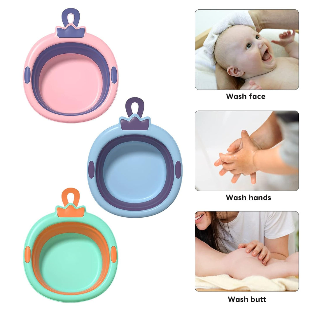 Portable Kids Wash Butt Basin Durable Wash Foot Basin Cute Baby Small Tub Thickened Washtub with Hook Hole for Baby Children Travel Home