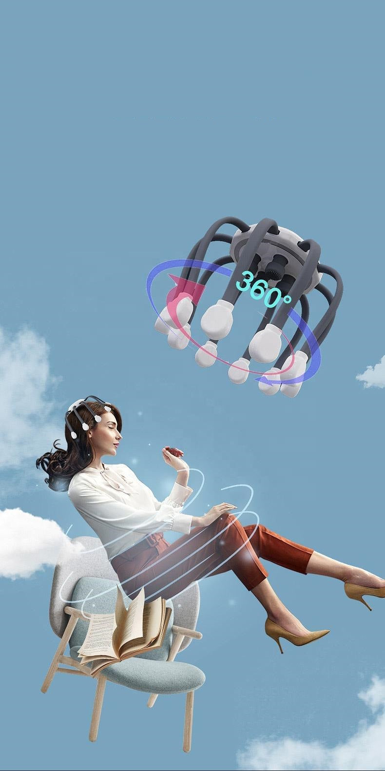 Head Massager electric scalp machine daul vibrating head massage octop VIGOR MARKET Head Massager electric scalp machine daul vibrating head massage octop VIGOR MARKET