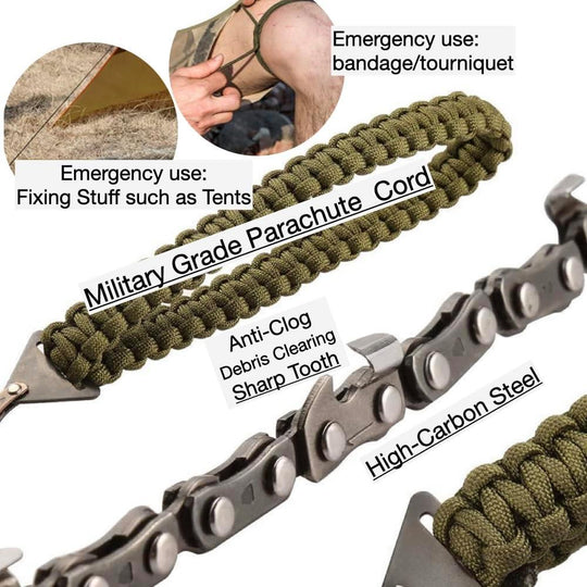 Pocket Survival Hand Chainsaw with Paracord Handle, Ideal as Outdoor Camping, Hiking, Fishing, Hunting Emergency Tools(10 Pack)