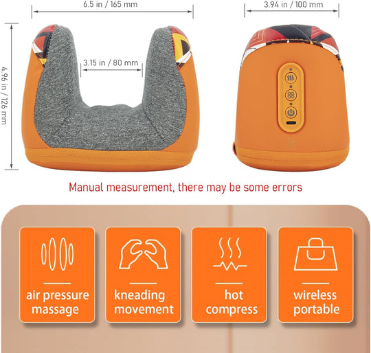 Wrist Massager with Heat and Compression & Shiatsu Kneading - Cordless Electric Hand Massager