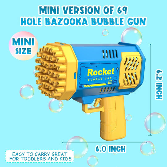 Bubble Machine Gun Mini Bubble Gun for Toddlers, Bubble Maker Blower Toys with Lights,4000+ Bubbles Per Minute for Boys Girls Toddlers Outdoor Indoor Birthday Wedding Party(Bulk 3 Sets)