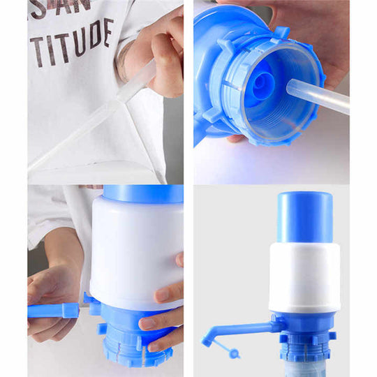 Hand Press Large Bottle Dispenser Mini Portable Plastic 19litter 20L Litre 5 Gallon Desktop Blue